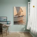 Ver imagem 1 de Quadro Decorativo Barco no Oceano-70x50cm:moldura Branca