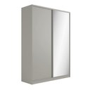 Ver imagem 1 de Guarda Roupa Solteiro com Espelho e 2 Portas 174cm 100% Mdf Cor:grigio
