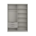 Ver imagem 3 de Guarda Roupa Solteiro com Espelho e 2 Portas 174cm 100% Mdf Cor:grigio
