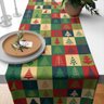 Trilho de Mesa Mosaico Natalino 1,35m Tecido Oxford - 1