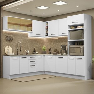 Cozinha Completa 459001 Com Armário E Balcão Branco Branco