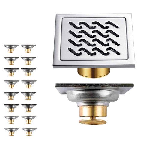 Ralo Inox Kit 16 Uni Banheiro Lavabo 10x10 Anti Odor Anti Inseto Resistente Cozinha Lavanderia Quint