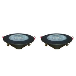 Kit 2 Spot Authentic Led Redondo de Embutir Avant Branco com Corpo Preto Fosco 5w 6500k - Cód - 1
