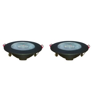 Kit 2 Spot Authentic Led Redondo de Embutir Avant Branco com Corpo Preto Fosco 5w 6500k - Cód