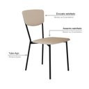 Ver imagem 5 de Cadeira Fixa Estofada Vintage Retrô com 4 Unidades