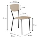 Ver imagem 4 de Cadeira Fixa Estofada Vintage Retrô com 4 Unidades