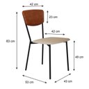 Ver imagem 4 de Cadeira Fixa Estofada Vintage Retrô com 4 Unidades