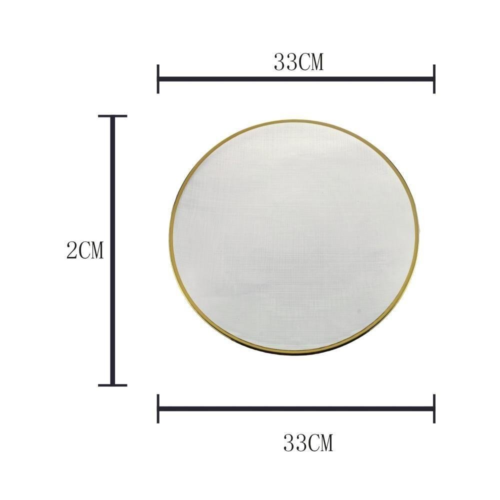 Sousplat Cristal C-borda Dourada Linen 33x2cm - 3