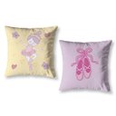Ver imagem 1 de Kit 2 Capa de Almofada Estampadas Infantil 40cm X 40cm Zíper Invisível Digital Decorativa Bailarina