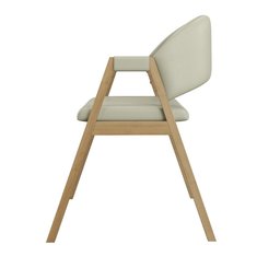 Cadeira Decorativa Suellen para Mesa de Jantar Reforçada Courino Cor:bege - 5