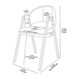 Cadeira Decorativa Suellen para Mesa de Jantar Reforçada Courino Cor:bege - 3