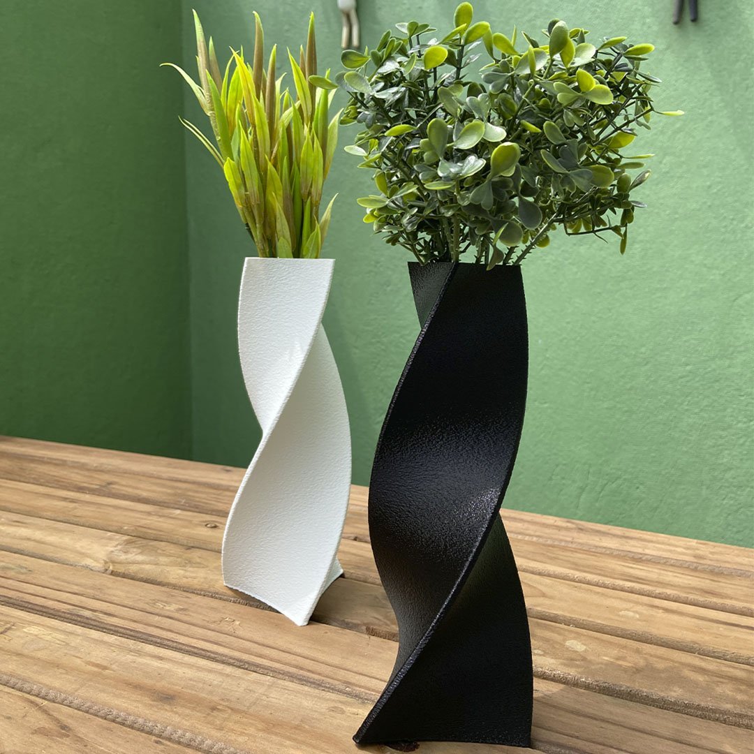 Vaso Decorativo Twisted 3D Plástico Para Flores Artificiais - Rosa - 4