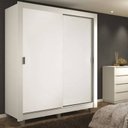 Ver imagem 1 de Guarda-Roupa Solteiro Madesa Dallas 2 Portas de Correr 2 Gavetas com Pés Branco Cor:Branco