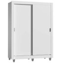 Ver imagem 2 de Guarda-Roupa Solteiro Madesa Dallas 2 Portas de Correr 2 Gavetas com Pés Branco Cor:Branco