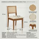Ver imagem 4 de Kit 2 Cadeiras de Jantar Contemporâneas Jabuti em Madeira Maciça, Encosto em Tela - Creme