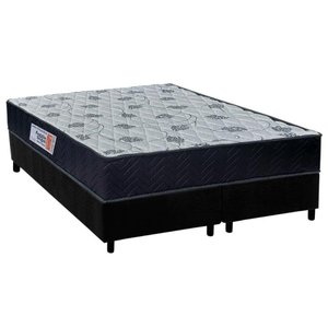 Cama Box Queen Colchão Ortopédico Orthoflex Foggia Sogni Unic Pillow Top+base Camurça Black(