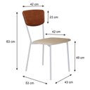 Ver imagem 4 de Cadeira Fixa Estofada Vintage Retrô com 4 Unidades