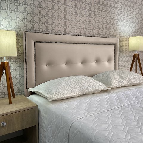 Cabeceira Queen Estofada Berlim Diamond Corano Bege 160 X 120 Rbl