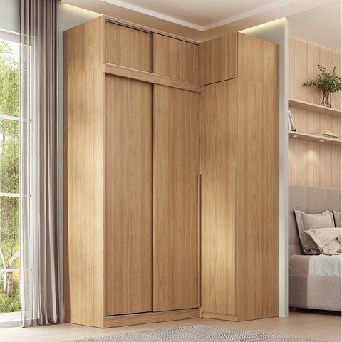 Guarda-roupa Modular de Canto 4 Peças 6 Portas com 4 Portas de Correr Jade CabeCasa MadeiraOriginals