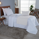 Ver imagem 2 de Kit 3 Peças Peseira de Cama Solteiro Comfort com Almofada Cheia Microfibra (Branco)