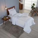 Ver imagem 1 de Kit 3 Peças Peseira de Cama Solteiro Comfort com Almofada Cheia Microfibra (Branco)