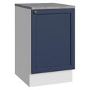 Ver imagem 1 de Balcão de Cozinha 50cm 1 Porta Branco/Azul Vik Madesa Branco/Azul
