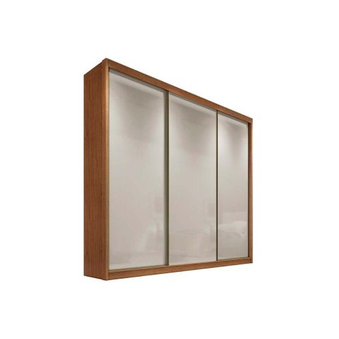 Guarda Roupas 3 Portas de Correr e 4 Gavetas Sollo/logan Cumaru/fendi - Novo Horizonte