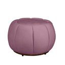 Ver imagem 4 de Kit Poltrona Base Giratória C/ Almofada e Puff Concha Veludo Cor Rose