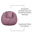 Ver imagem 3 de Kit Poltrona Base Giratória C/ Almofada e Puff Concha Veludo Cor Rose