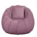 Ver imagem 5 de Kit Poltrona Base Giratória C/ Almofada e Puff Concha Veludo Cor Rose