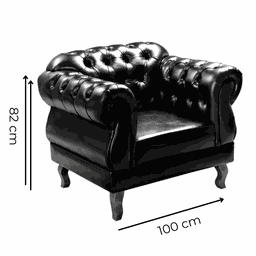 Poltrona Chesterfield Elisabeth Clássica Via Encanto Courano Marrom - 3