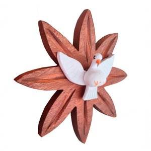 Escultura Divino Resplendor Espirito Santo para Porta Artesanal Quadro