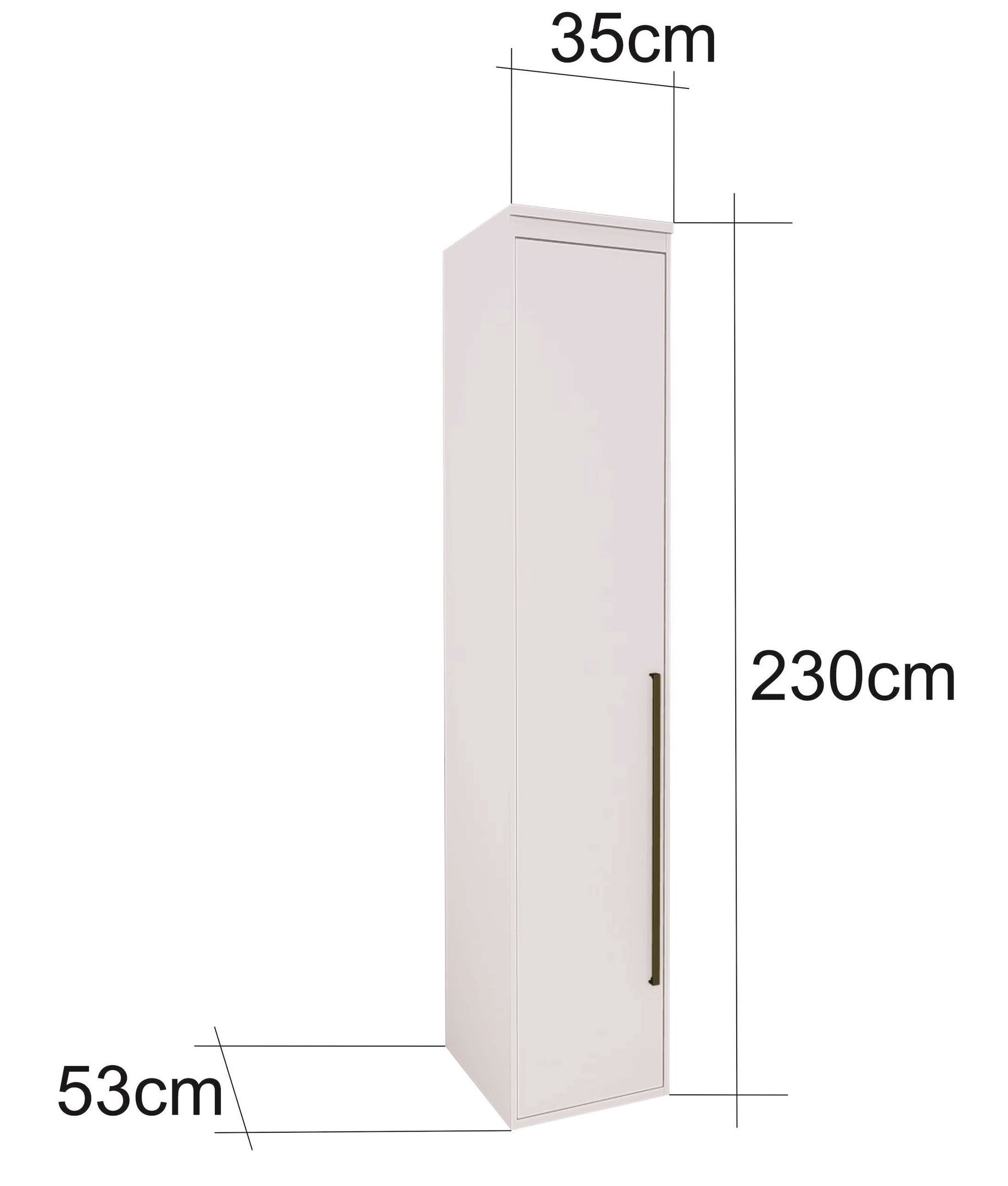 Guarda Roupa Modular 1 Porta com Prateleiras MDF 35 cm Lotus Belmax:Branco - 3