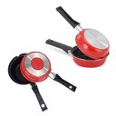 Ver imagem 3 de Frigideira Dupla Hamburgueira e Omeleteira Antiaderente 14cm Vermelha