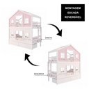 Ver imagem 4 de Beliche Infantil Casinha Dos Sonhos com Gavetas Madeira Maciça Rosa e Branco Megamobília