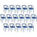 Ver imagem 1 de Kit 16 Cadeiras de Jantar Allegra Prática Empilhável - Azul Petróleo