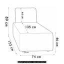Ver imagem 4 de Sofá Chaise Modular 74cm Sala de Estar Rovier Veludo Bege Z32 - Mpozenato