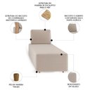 Ver imagem 3 de Sofá Chaise Modular 74cm Sala de Estar Rovier Veludo Bege Z32 - Mpozenato