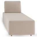 Ver imagem 2 de Sofá Chaise Modular 74cm Sala de Estar Rovier Veludo Bege Z32 - Mpozenato