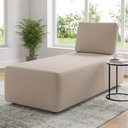 Ver imagem 1 de Sofá Chaise Modular 74cm Sala de Estar Rovier Veludo Bege Z32 - Mpozenato