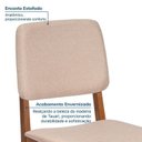 Ver imagem 4 de Kit 4 Cadeiras Madeira Maciça Estofada Linho Miriti CabeCasa MadeiraOriginals Bege/Caramelo