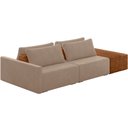 Ver imagem 2 de Sofá Ilha Modular para Sala 252cm com Puff Dublin K01 Veludo Bege Sintético Caramelo - Lyam Decor