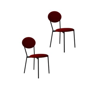 Cadeira Fixa Estofada Vintage Elipse com 2 Unidades