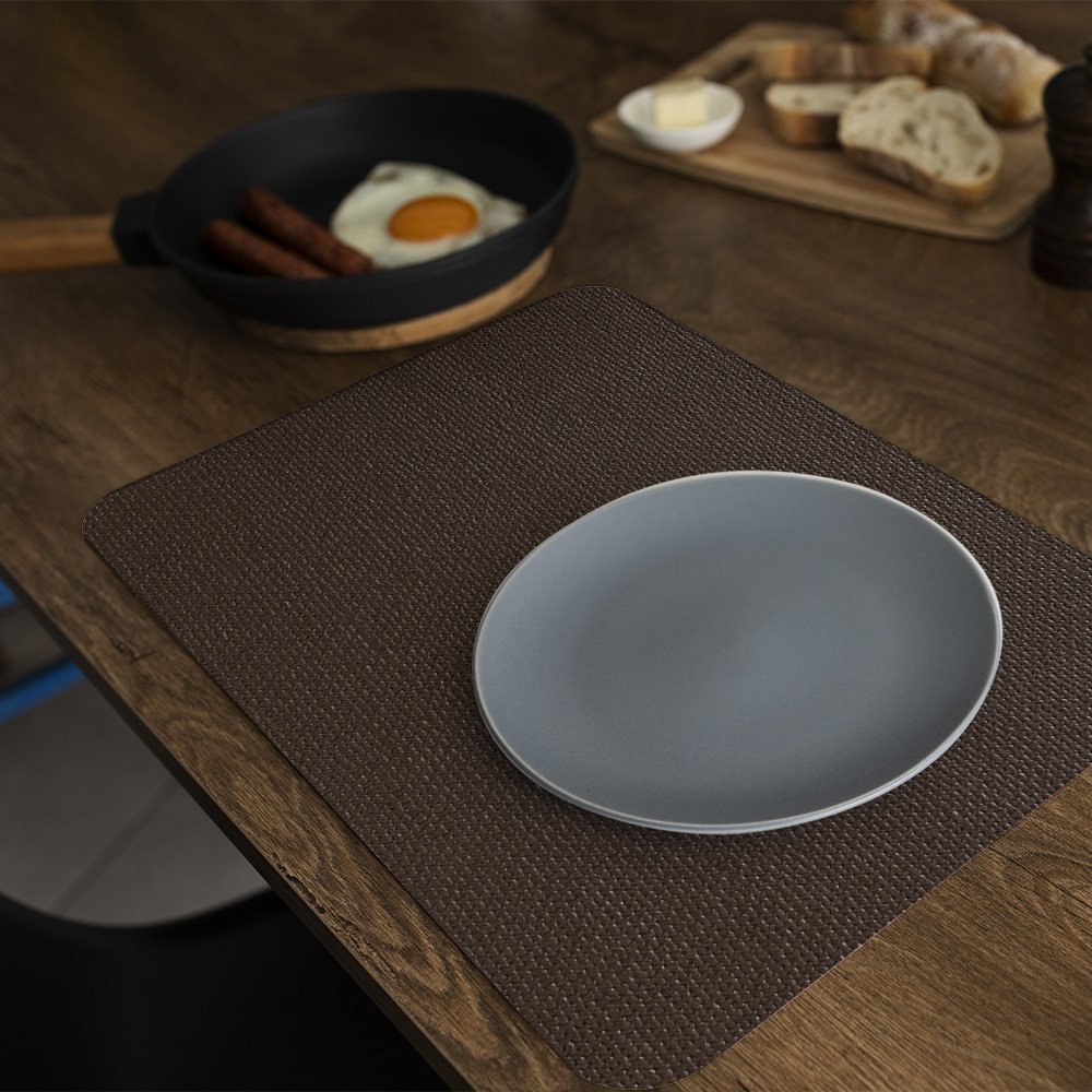 Jogo Americano Kit 6 Peças Mesa Jantar Sala 29 X 44 Cm Id Decor Jogo Americano de Mesa Marrom - 5