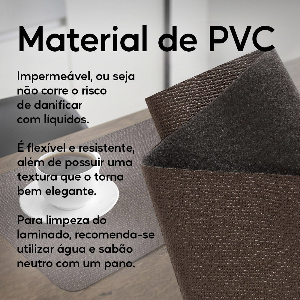 Jogo Americano Kit 6 Peças Mesa Jantar Sala 29 X 44 Cm Id Decor Jogo Americano de Mesa Marrom - 3