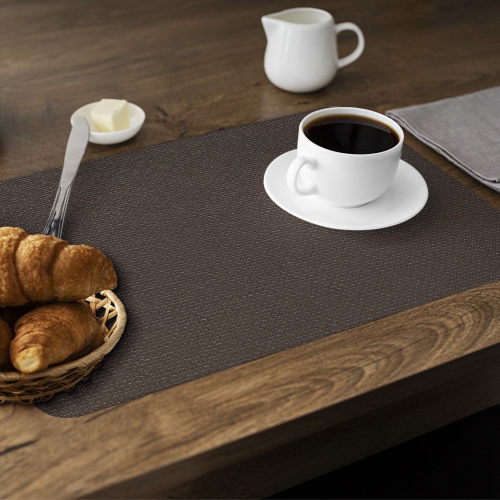 Jogo Americano Kit 6 Peças Mesa Jantar Sala 29 X 44 Cm Id Decor Jogo Americano de Mesa Marrom - 4