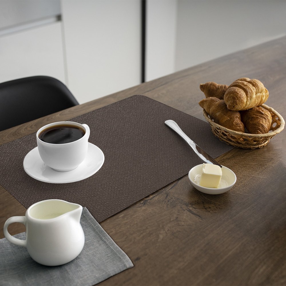 Jogo Americano Kit 6 Peças Mesa Jantar Sala 29 X 44 Cm Id Decor Jogo Americano de Mesa Marrom - 6