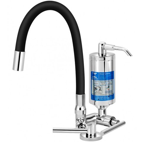 Torneira com Filtro para Cozinha Abs Omega 1/4 de Volta Bica Articulável C61 Preta e Cromada - Estev