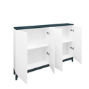 Ver imagem 3 de Móvel Aparador de Sala 140cm 4 Portas Branco Azul