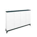 Ver imagem 4 de Móvel Aparador de Sala 140cm 4 Portas Branco Azul